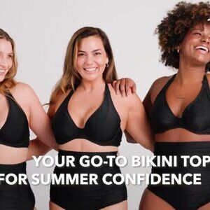 New Shapermint Essentials Full Coverage Bikini Top + High-Waisted Bottom - Large